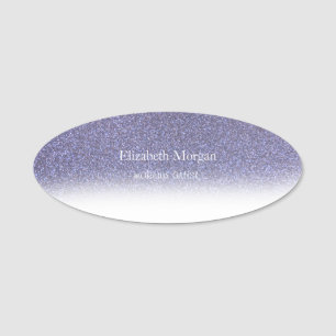 Elegant Simple Purple Glitter Bokeh Ombre Name Tag