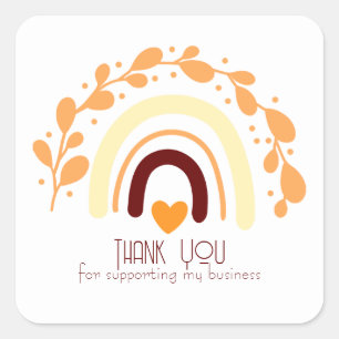 ELEGANT SIMPLE  RAINBOW BOHO   SQUARE STICKER