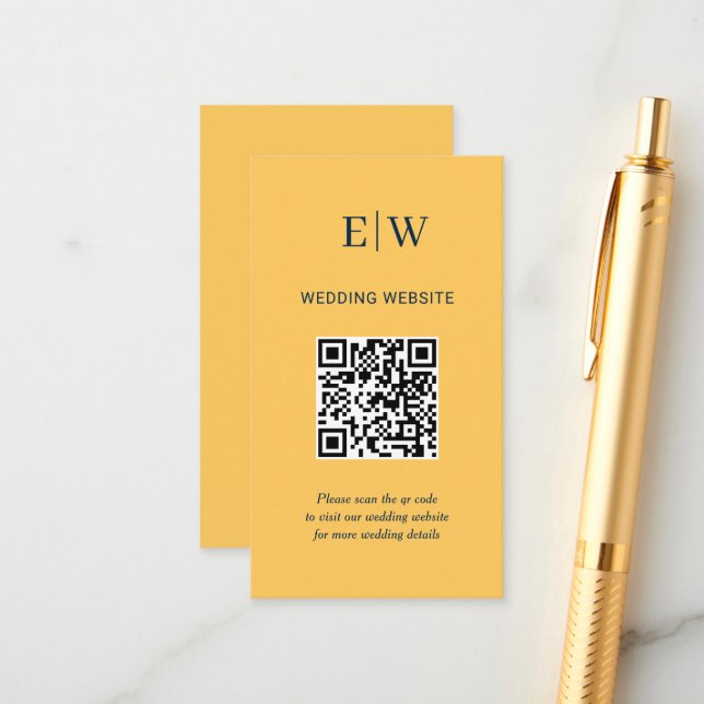 Elegant Simple Ray Flower with Monogram Wedding Enclosure Card (Front/Back In Situ)