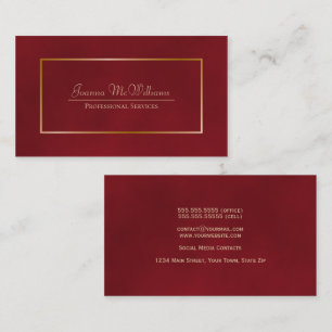 Elegant Simple Red & Gold Professional Business Card