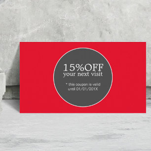 Elegant Simple Red Grey Beauty Discount Card