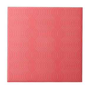 Elegant, simple, red, modern wavy lines ceramic tile