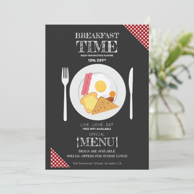 Elegant Simple Restaurant Menu Template, Food Menu (Standing Front)