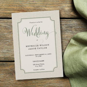 Elegant Simple Romantic Cottagecore Patterned Invitation