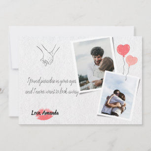 Elegant Simple Romantic Valentine's Day Photo Card