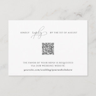 Elegant Simple Rsvp Card with QR Code