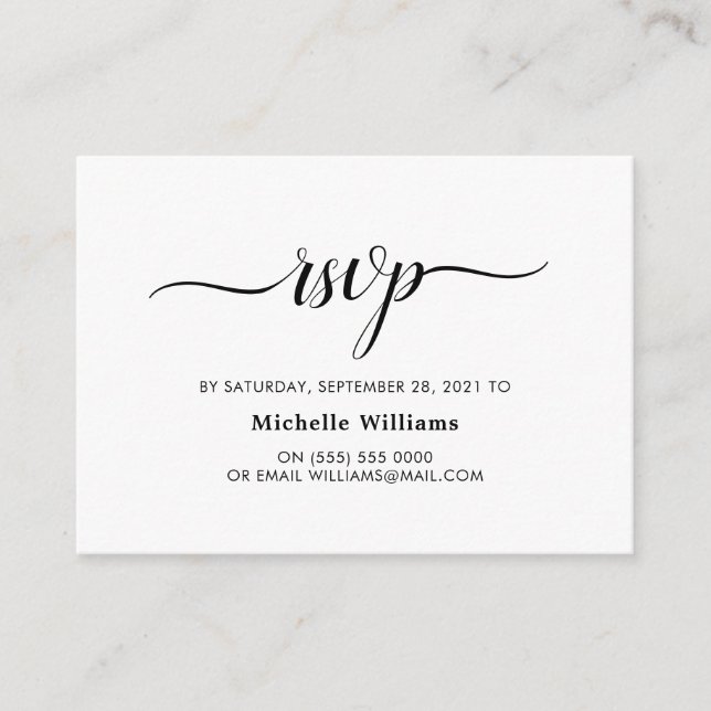 Elegant Simple RSVP Enclosure (Front)