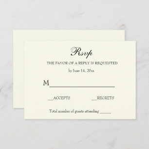 Elegant Simple RSVP Ivory