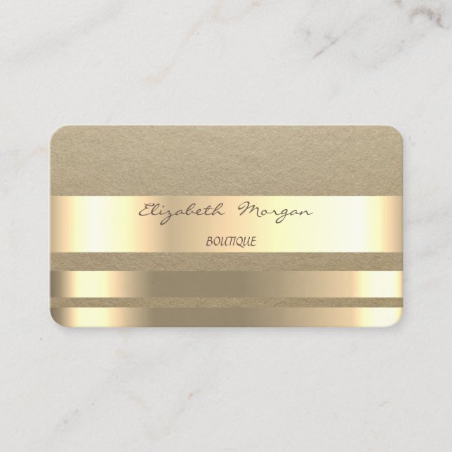 Elegant  Simple,Rustic,Kraft Striped Business Card (Front)