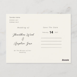 Elegant simple save the date Invitation Postcard