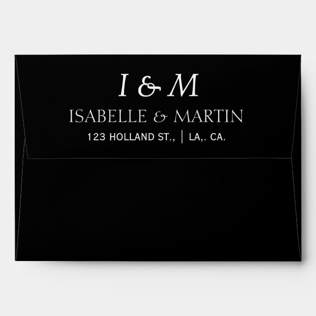 Elegant Simple Script Modern Wedding Classic Envelope (Back (Top Flap))