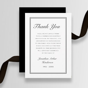 Elegant Simple Script Sympathy Funeral Thank You Card