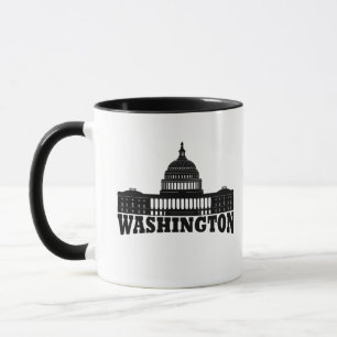 Elegant Simple Script Washington DC Mug