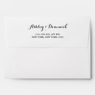 Elegant Simple Script Wedding Return Address  Enve Envelope