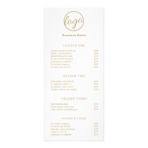 Elegant Simple Service Menu Logo Gold Price List