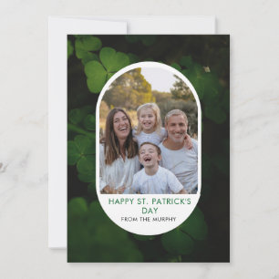 Elegant Simple Shamrock Photo St. Patrick's Day Holiday Card