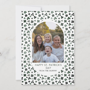 Elegant Simple Shamrock Photo St. Patrick's Day Holiday Card