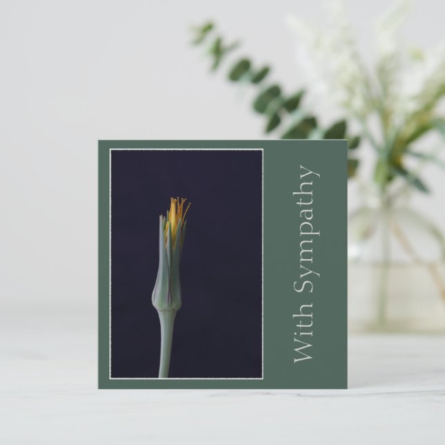 Elegant Simple Single Flower Personalised Sympathy Card (Standing Front)