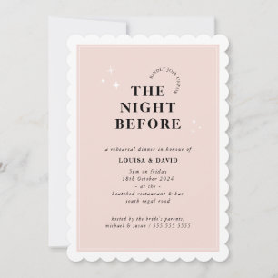 ELEGANT simple stars rehearsal dinner blush pink Invitation