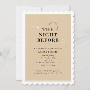 ELEGANT simple stars rehearsal dinner champagne Invitation