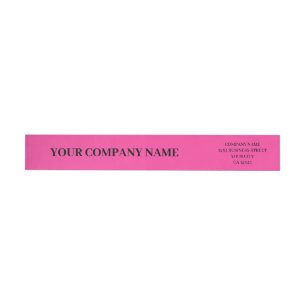 Elegant Simple Stylish Bight Pink Custom Business  Wrap Around Label