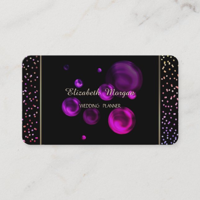 Elegant Simple Stylish Modern Confetti,Dots Business Card (Front)