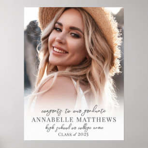 Elegant Simple Stylish Photo Graduation Party Sign