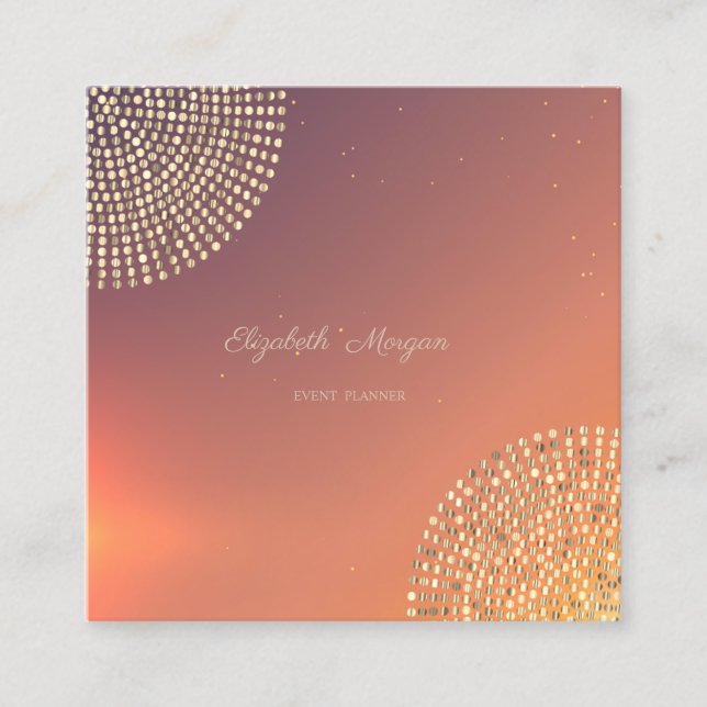 Elegant Simple Stylish Professional,Dots Square Business Card (Front)