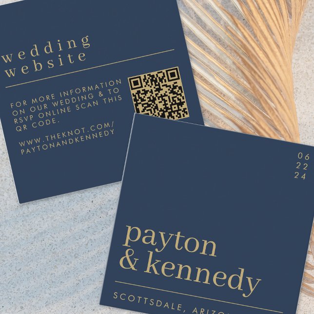 Elegant Simple Stylish Wedding Website RSVP Chic Enclosure Card (Creator Uploaded)