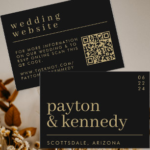 Elegant Simple Stylish Wedding Website RSVP Chic Enclosure Card