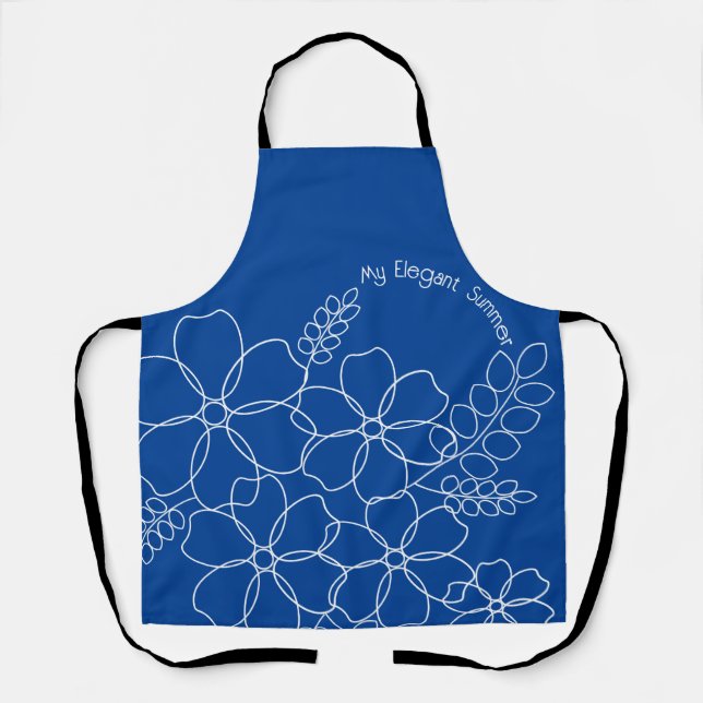 Elegant simple summer flowers pattern apron (Front)