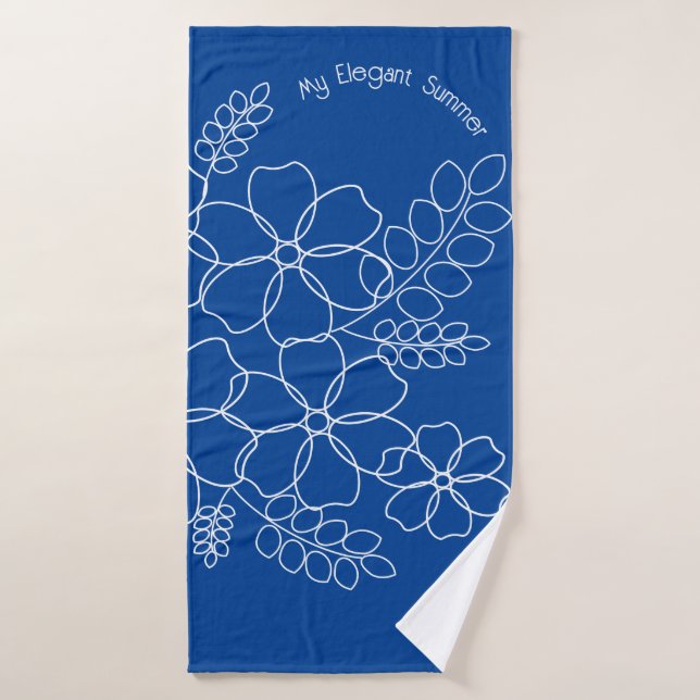 Elegant simple summer flowers pattern bath towel (Bath Towel)