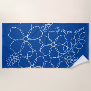 Elegant simple summer flowers pattern beach towel