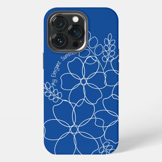 Elegant simple summer flowers pattern iPhone case (Back)