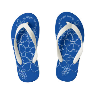 Elegant simple summer flowers pattern kid's thongs