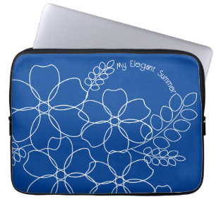 Elegant simple summer flowers pattern laptop sleeve