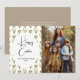 Elegant Simple Sweet spring floral Easter Portrait Holiday Card