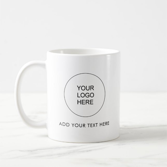 Elegant Simple Template Add Company Logo Text Coffee Mug (Left)