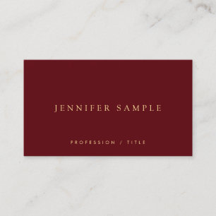 Elegant Simple Template Luxury Deep Burgundy Red Business Card