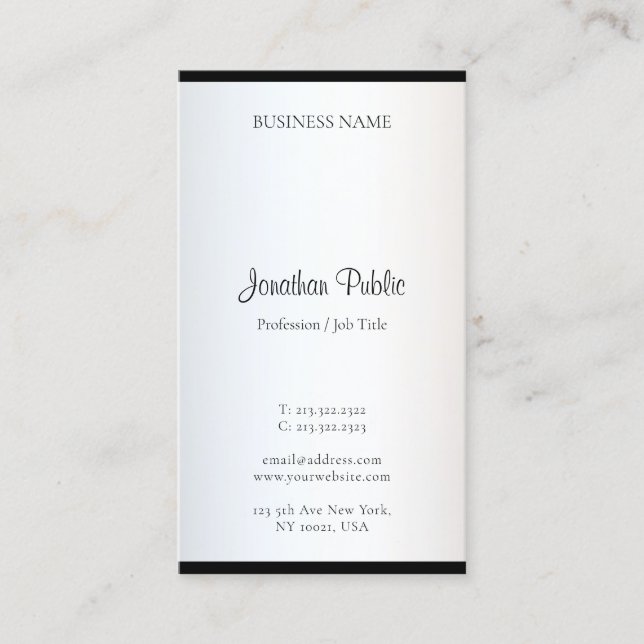 Elegant Simple Template Modern Minimalist Design Business Card (Front)