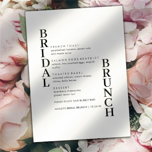 Elegant Simple Text Bridal Brunch Menu (Creator Uploaded)