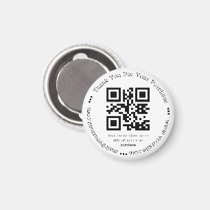 elegant simple thank you business qr code magnet