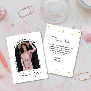 elegant simple thank you graduation photo arch card