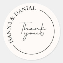 Elegant Simple Thank You Wedding Favour 