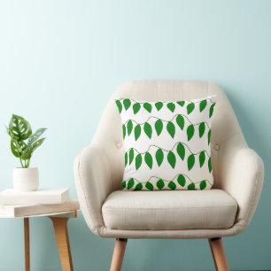 Elegant Simple Tropical Green Leaves Cushion
