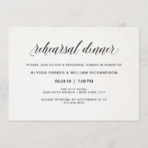 Elegant Simple Typography   Rehearsal Dinner Invitation