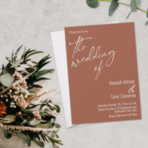 Elegant Simple Typography Terracotta Wedding