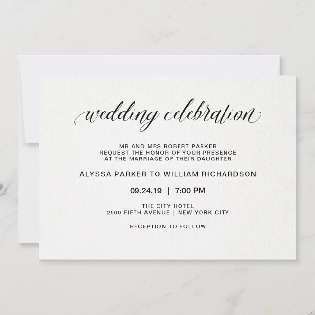 Elegant Simple Typography | Wedding Invitation (Front)