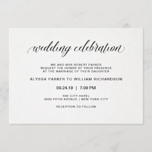 Elegant Simple Typography   Wedding Invitation