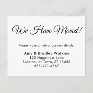 Elegant, Simple We Have Moved Change of Address Enclosure Card